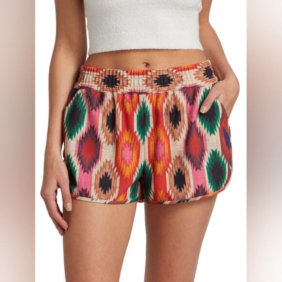 Alice & Olivia Kirr multi color print running shorts size XS - Picture 1 of 7